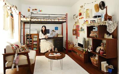 うまく空間を作った女性の一人暮らしの部屋